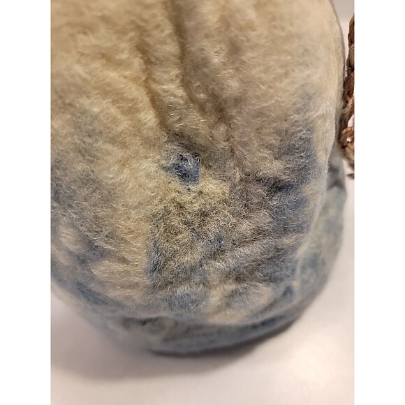 Felted Wool Bird House Nest Handmade Fiber Art Artist Wood Hanger Blue White - Picture 11 of 14